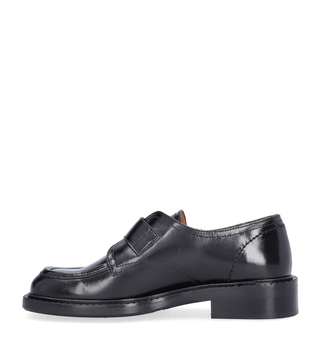 A9020 loafer med rem - Black calf 80